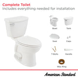 American Standard Champion White Elongated Chair Height 2‑Piece Toilet, 12‑in Rough-In