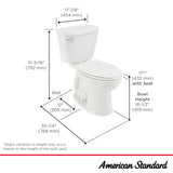 American Standard Champion White Elongated Chair Height 2‑Piece Toilet, 12‑in Rough-In