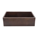 All-in-One Farmhouse Apron-Front Copper 33 in. 0-Hole Single Basin Kitchen Sink in Oil Rubbed Bronze