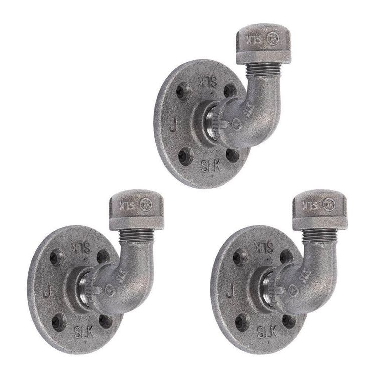 1/2 in. Black Steel Pipe Wall Hook Kit (3-Pack)