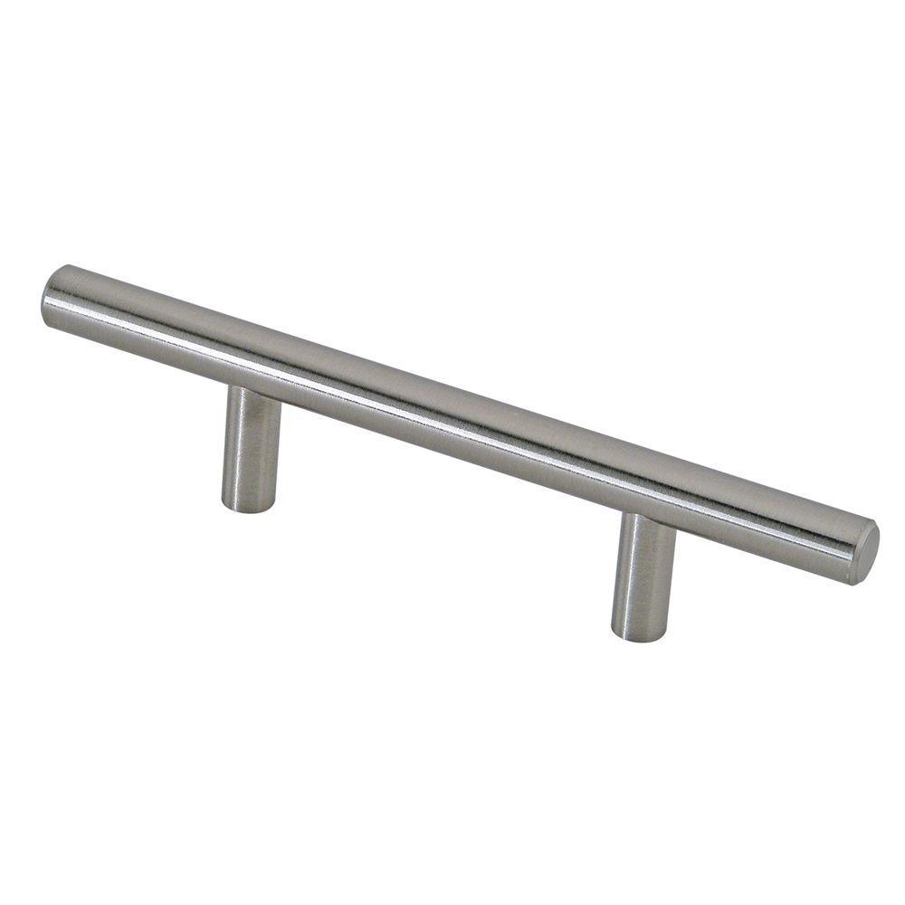 5-1/16 in. (128 mm) Center-to-Center Brushed Nickel Steel Contemporary Drawer Pull - Super Arbor