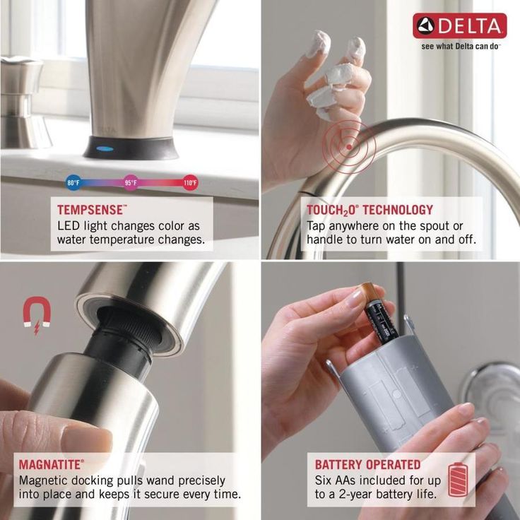 Delta Addison Touch2O Arctic Stainless 1-Handle Deck-Mount Pull-Down Touch Kitchen Faucet (Deck Plate Included)