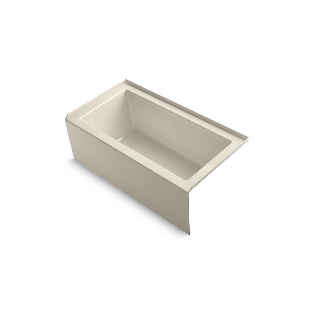 Underscore 60 in. Rectangular Apron Front Right Drain Bathtub in Cashmere - Super Arbor