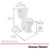 American Standard Champion 4 White WaterSense Elongated Chair-Height 2‑Piece Toilet, 12-in Rough-In (2793128NTS.020)