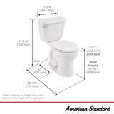 American Standard Champion White Round Chair Height 2-piece Toilet, 12-in Rough-In