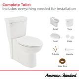 American Standard Clean White WaterSense Elongated Chair Height 2-Piece Toilet, 12-in Rough-In, 1.28 GPF, Includes Seat