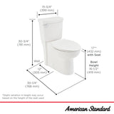 American Standard Clean White WaterSense Elongated Chair Height 2-Piece Toilet, 12-in Rough-In, 1.28 GPF, Includes Seat