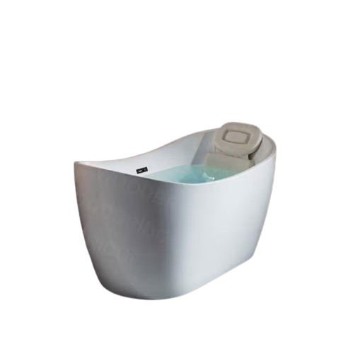 Tacoma 59 in. Acrylic FlatBottom Double Slipper Bathtub with Matte Black Overflow and Drain Included in White