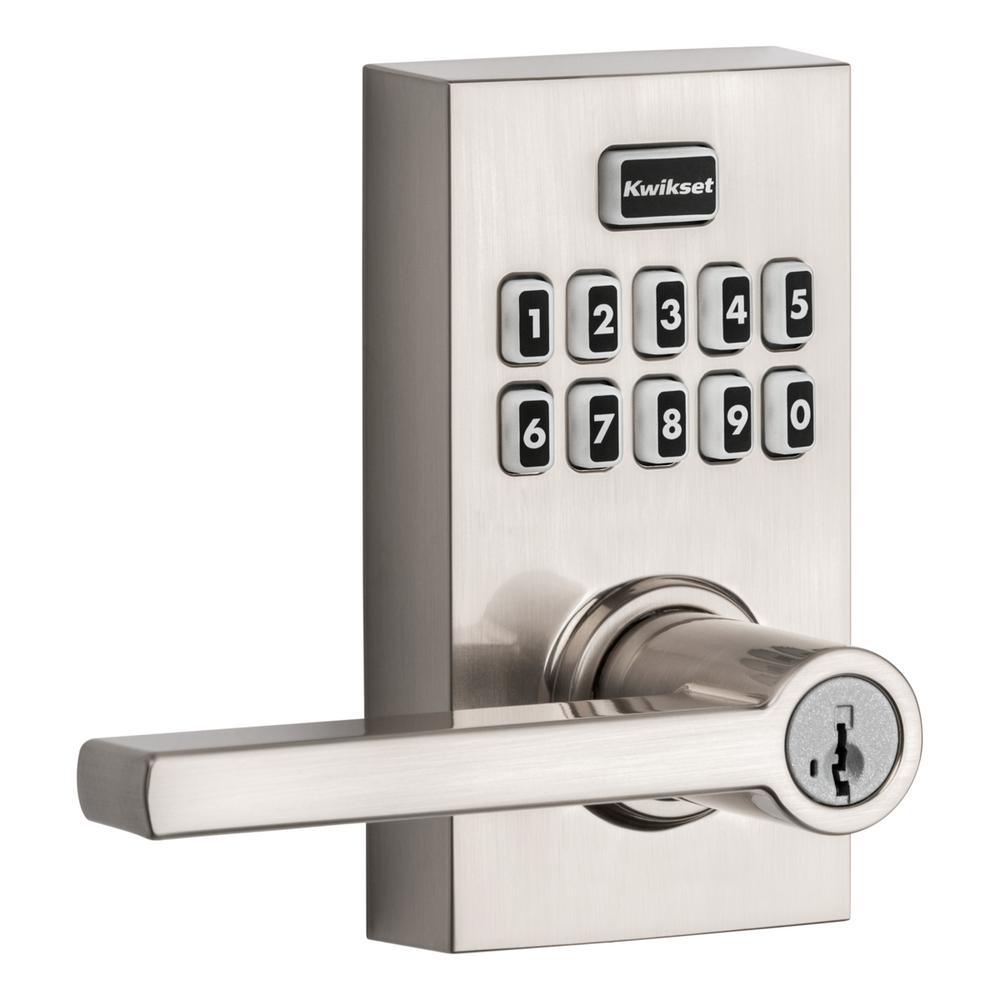 917 SmartCode Matte Black Contemporary Electronic Single-Cylinder Halifax Door Lever Featuring SmartKey Security - Super Arbor