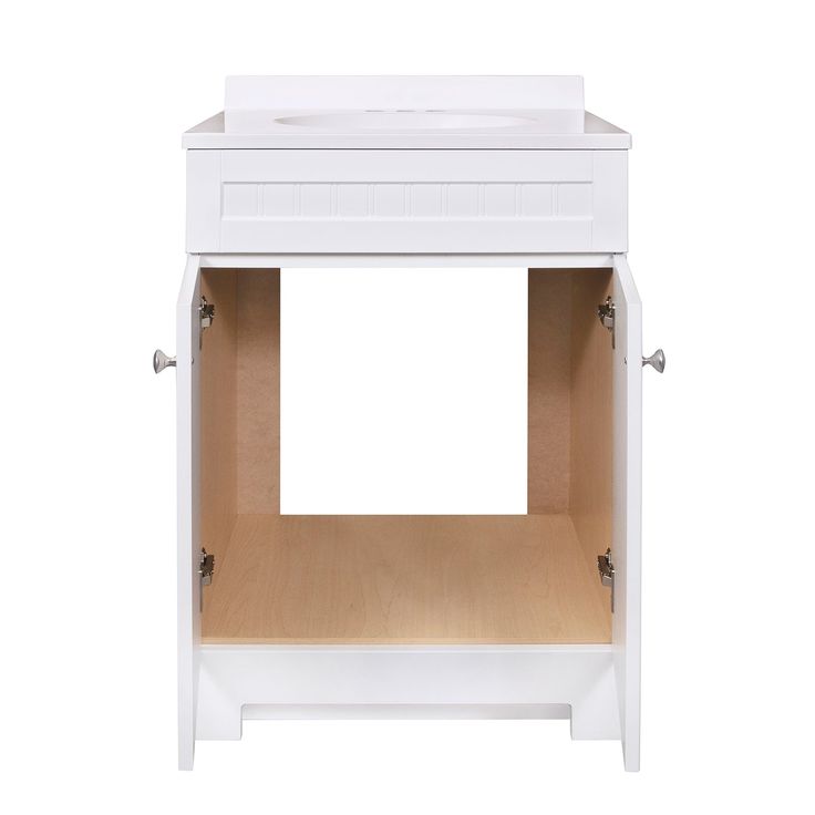 Style Selections Ellenbee 24.5-in White Single Sink Bathroom Vanity with White Cultured Marble Top