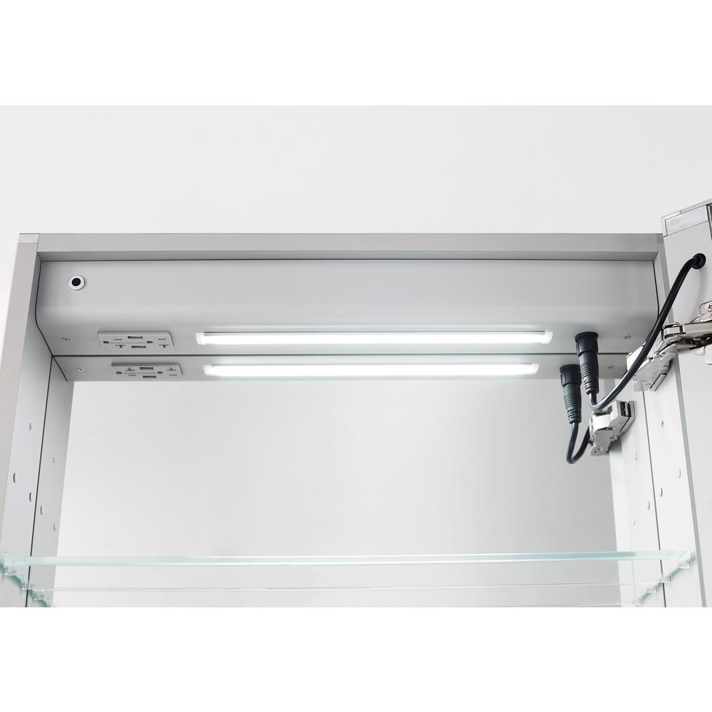 Signature Royale 24 in W x 30 in. H Recessed or Surface Mount Medicine Cabinet with Single Door,LED Lighting,Right Hinge - Super Arbor