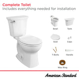 American Standard Edgemere White WaterSense Round Chair-Height 2-Piece Toilet, 12-in Rough-In, 1.28 GPF, Model 765BA101.020