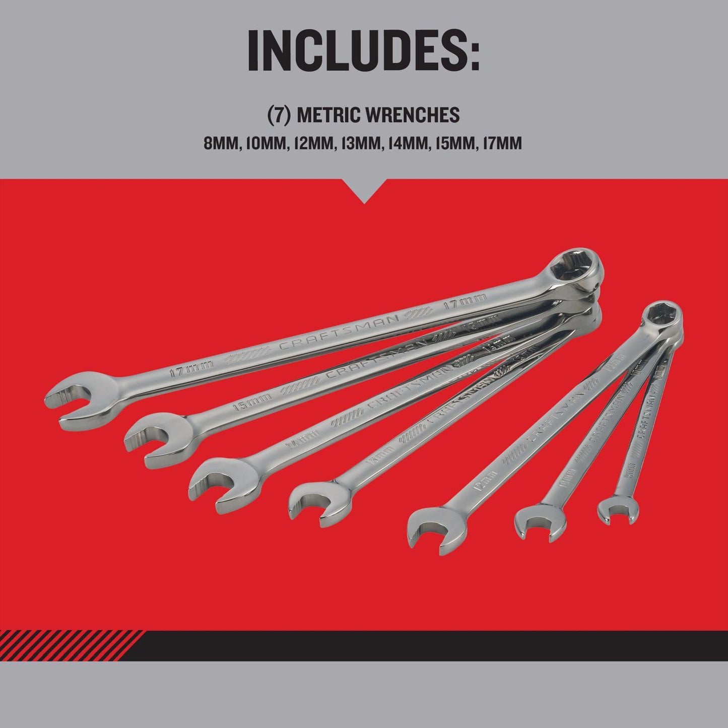 Craftsman OVERDRIVE 6 Point Metric Wrench Set, 7 pc