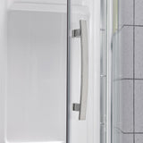 Maia 34 in. x 79.50 in. Corner Drain Corner Shower Kit in Clear and Chrome - Super Arbor