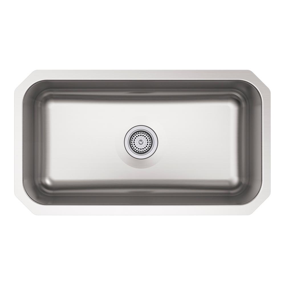 Ballad Undermount Stainless Steel 32 in. Single Bowl Kitchen Sink - Super Arbor