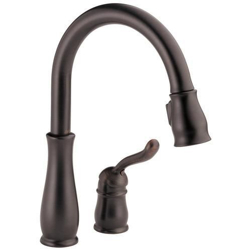 Delta Leland Venetian Bronze 1-Handle Deck-Mount Pull-Down Handle Kitchen Faucet