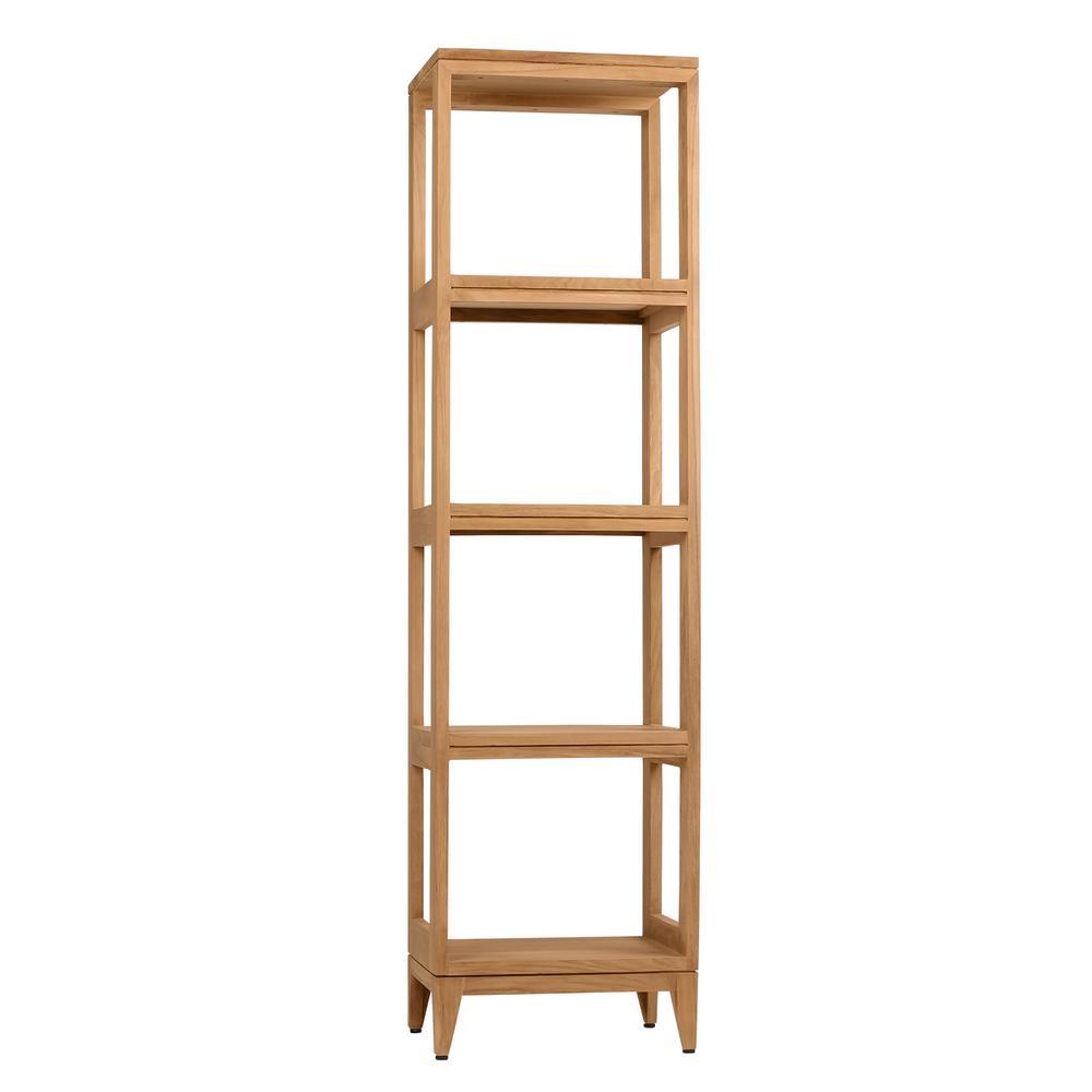 Teak 16 in. W x 13 in. D x 60 in. H Linen Floor Cabinet in Natural Teak - Super Arbor