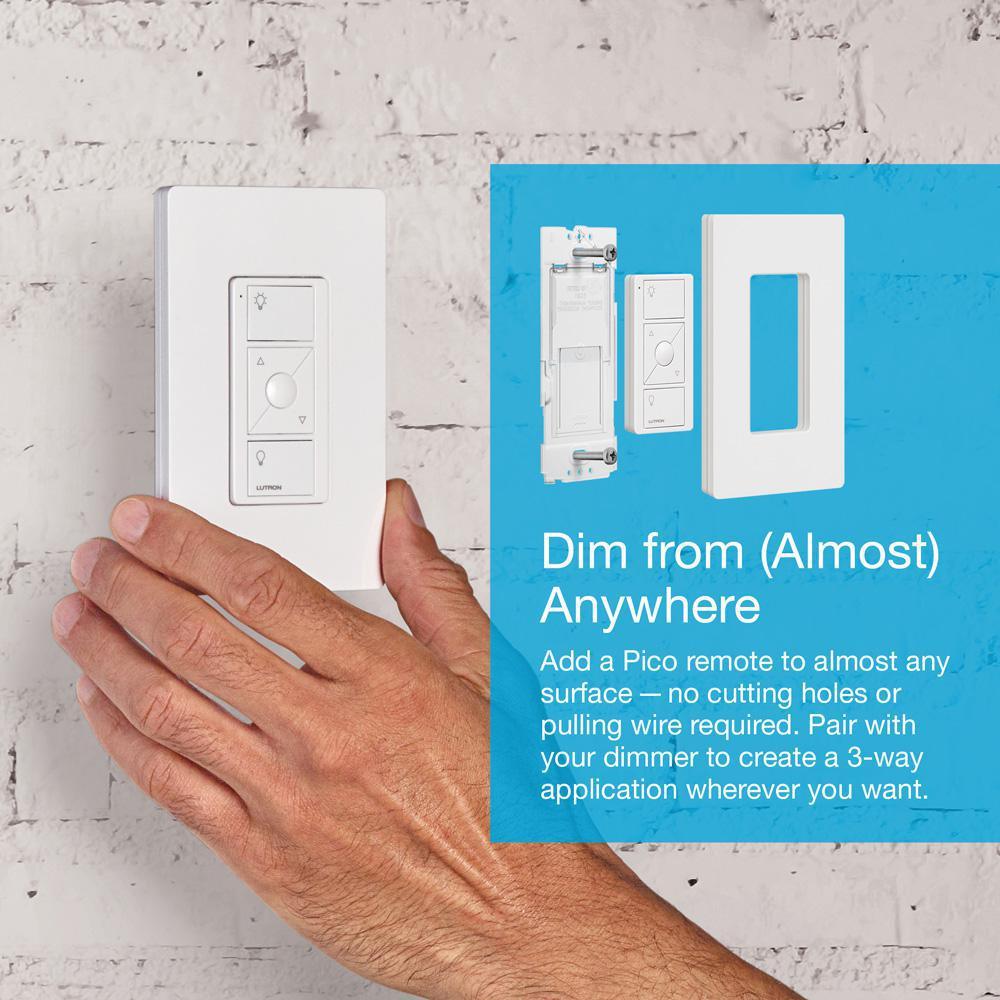 Caseta Wireless Smart Lighting Dimmer Switch and Pico Wall-Mounting Starter Kit in White - Super Arbor