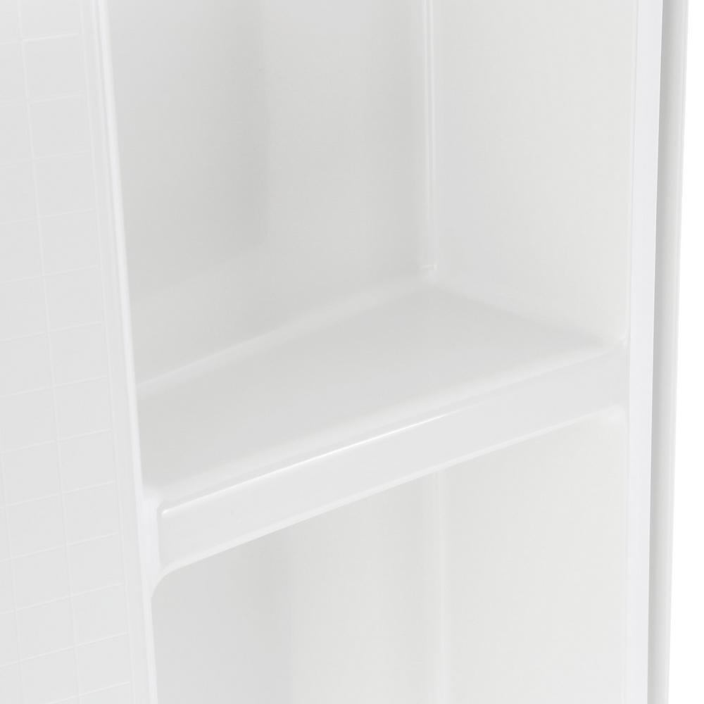 Accord 36 in. x 48 in. x 55-1/8 in. 3-Piece Direct-to-Stud Shower Wall in White - Super Arbor