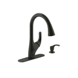 Trielle Single-Handle Pull-Down Sprayer Kitchen Faucet in Chrome - Super Arbor
