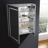 Spazio 30 in. W x 36 in. H Recessed or Surface Mount Medicine Cabinet with LED Lighting and Mirror Defogger - Super Arbor