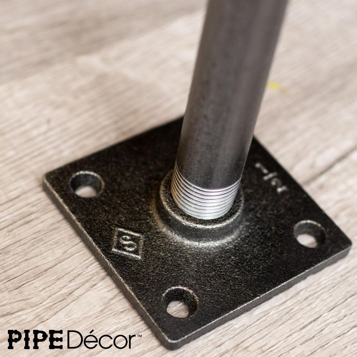 1/2 in. x 1 ft. L Black Steel  Pipe Square Flange Table Leg Kit (Set of 4)