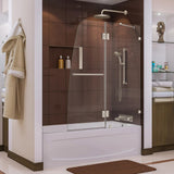 Aqua Lux 48 in. x 58 in. Frameless Hinged Tub Door in Chrome - Super Arbor