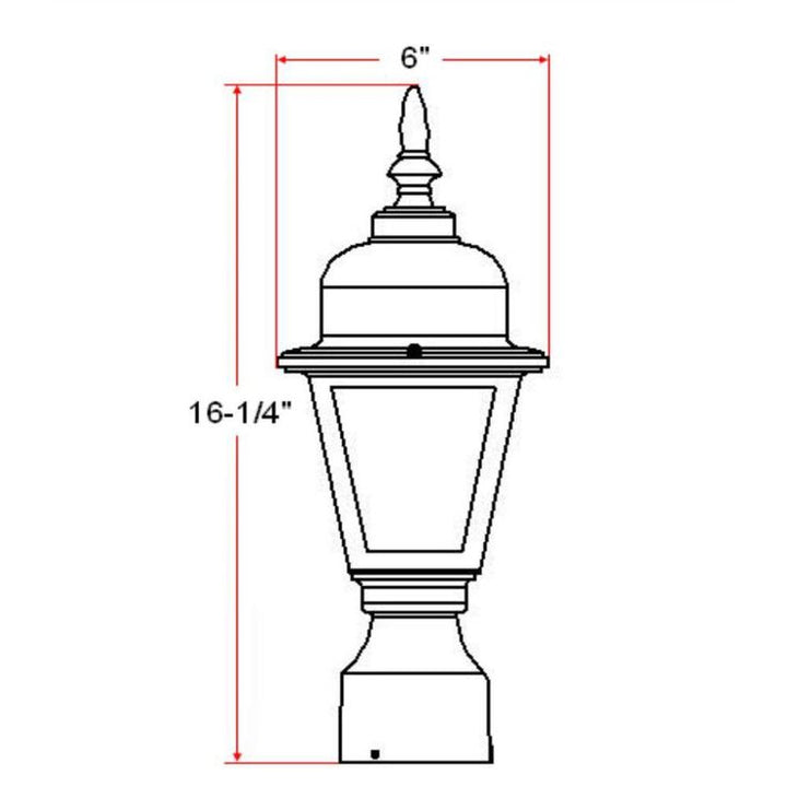 Maple Street Black Outdoor Die-Cast Post Mount Light Fixture