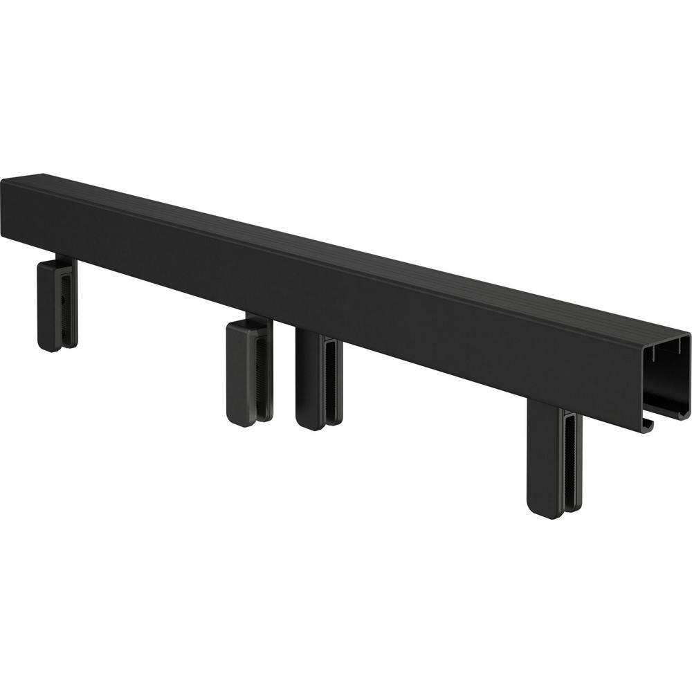 Everly 60 in. x 59-1/4 in. Mod Semi-Frameless Sliding Bathtub Door in Matte Black and 1/4 in. (6mm) Mozaic Glass - Super Arbor