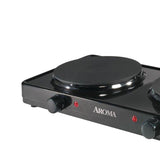 2-Burner 7.5 in. Black Diecast Hot Plate with Temperature Control