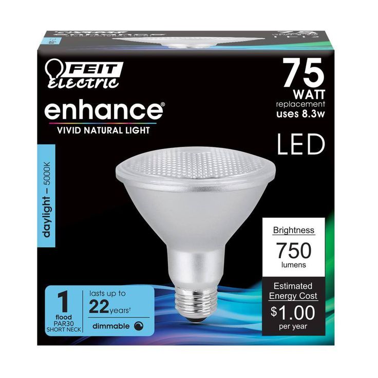 Feit Electric 75-Watt Equivalent PAR30 Dimmable CEC Tirle 24 Compliant LED ENERGY STAR Flood Light Bulb, Daylight (12-Pack)
