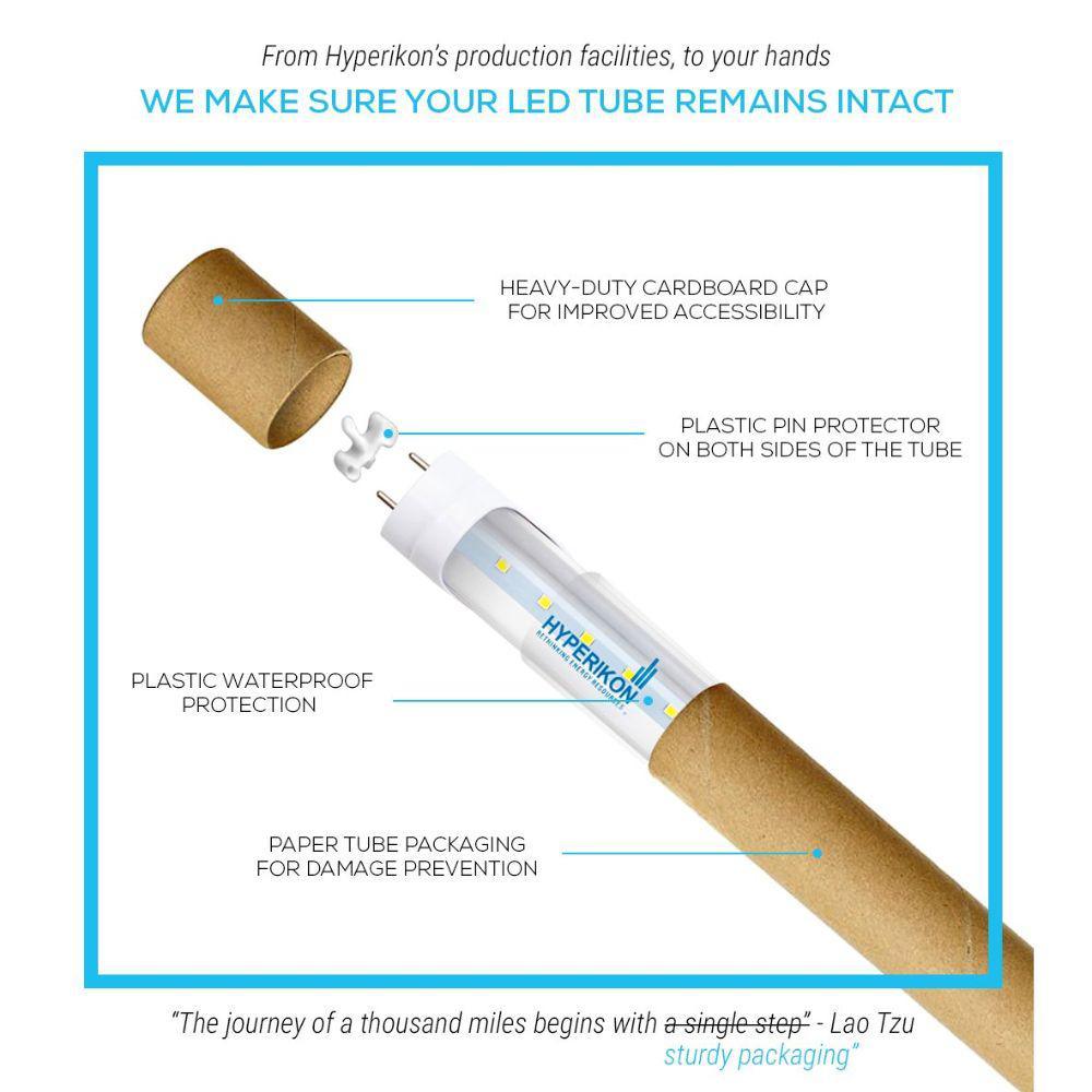18-Watt 4 ft. Linear T8 Rotatable Clear 5000K LED Tube Light Bulb (24-Pack) - Super Arbor