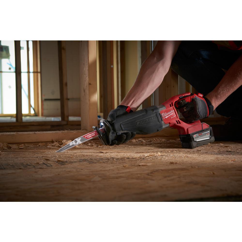 M18 FUEL 18-Volt Lithium-Ion Brushless Cordless SAWZALL Reciprocating Saw Kit W/(2) 9.0Ah Batteries & Hard Case - Super Arbor