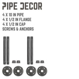 1/2 in. Black Pipe 10 in. L Wall Mounted Shelf Bracket Kit (4-Pack)