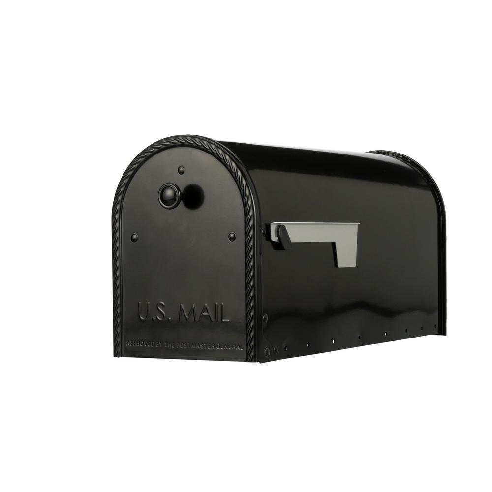 Edwards Large, Steel, Post Mount Mailbox, Black - Super Arbor