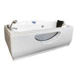Paris with heater 67 in. L  Acrylic Right Drain Corner Alcove Whirlpool Bathtub in White - Super Arbor