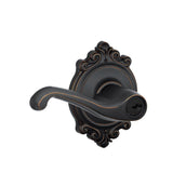 Flair Aged Bronze Keyed Entry Door Lever with Brookshire Trim - Super Arbor