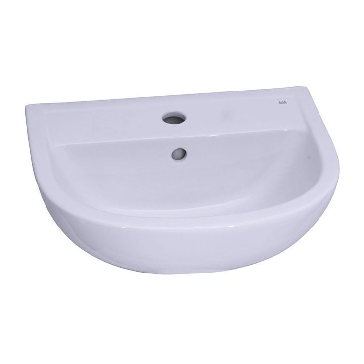 Barclay Products Compact 450 18 in. Pedestal Combo Bathroom Sink with 1 Faucet Hole in White