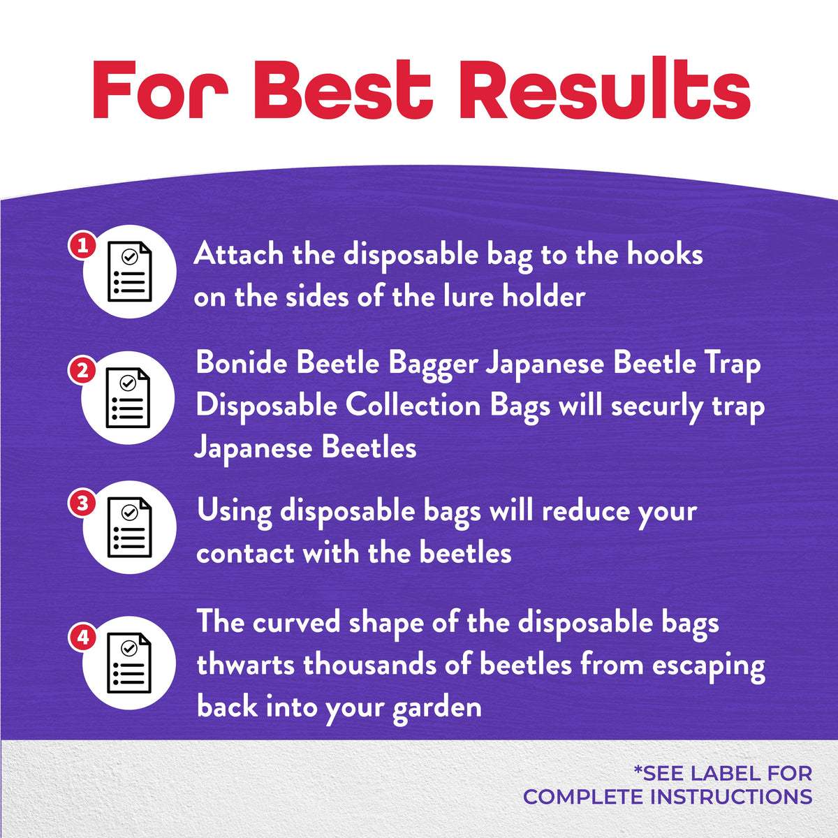 Bonide Beetle Bagger Disposable Collection Bags – 6-Pack Replacement Bags for Japanese Beetle Trap