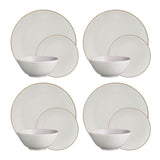 Classic 12-Piece Casual White Stoneware Dinnerware Set (Service for 3)