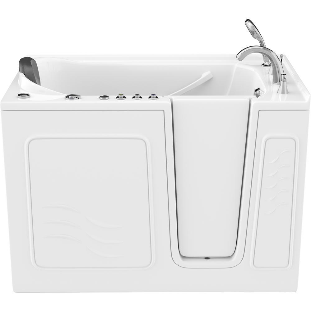 Safe Premier 52.3 in. x 60 in. x 30 in. Right Drain Walk-in Air and Whirlpool Bathtub in White - Super Arbor