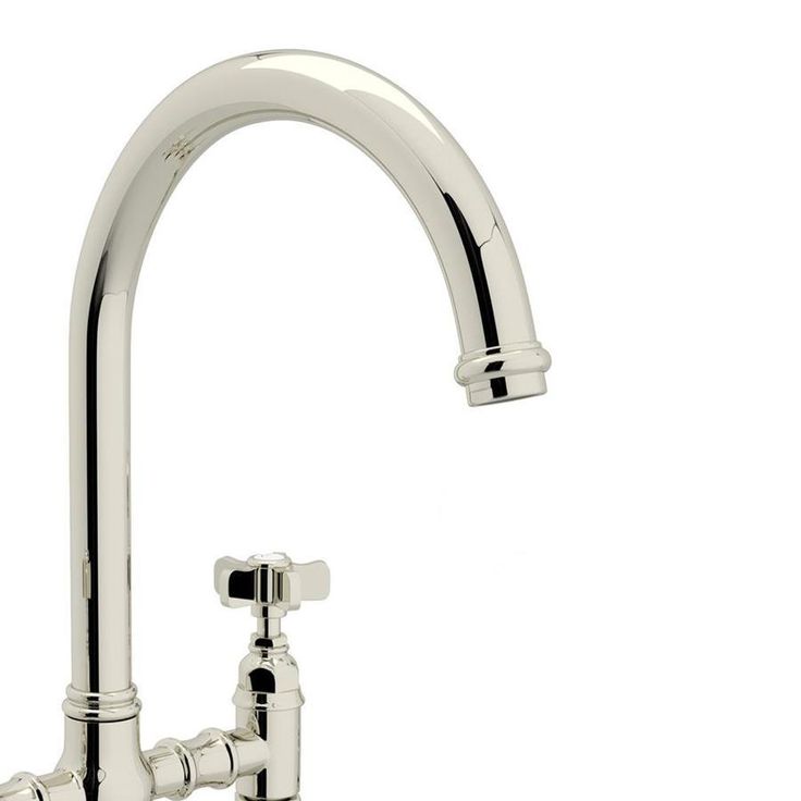 Rohl Country Kitchen Polished Nickel 2-Handle Deck-Mount Bridge Handle Kitchen Faucet