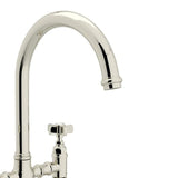 Rohl Country Kitchen Polished Nickel 2-Handle Deck-Mount Bridge Handle Kitchen Faucet