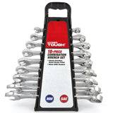 Hyper Tough 18-Piece Combination Wrench Set, Metric & SAE