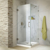 Unidoor Lux 30 in. x 30-3/8 in. x 72 in. Frameless Corner Hinged Shower Enclosure in Chrome