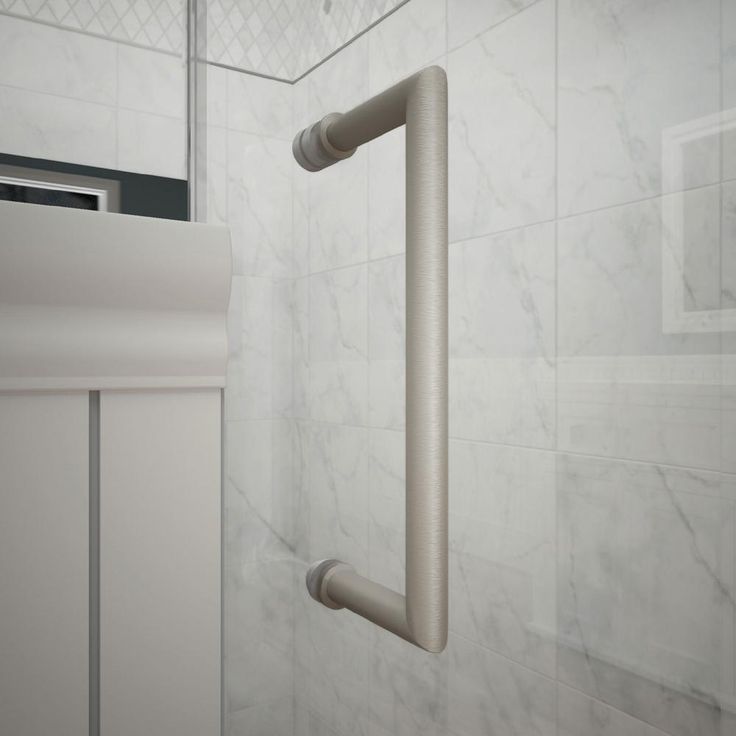 DreamLine Mirage-X 56 to 60 in. W x 58 in. H Semi-Frameless Sliding Tub Door, Brushed Nickel