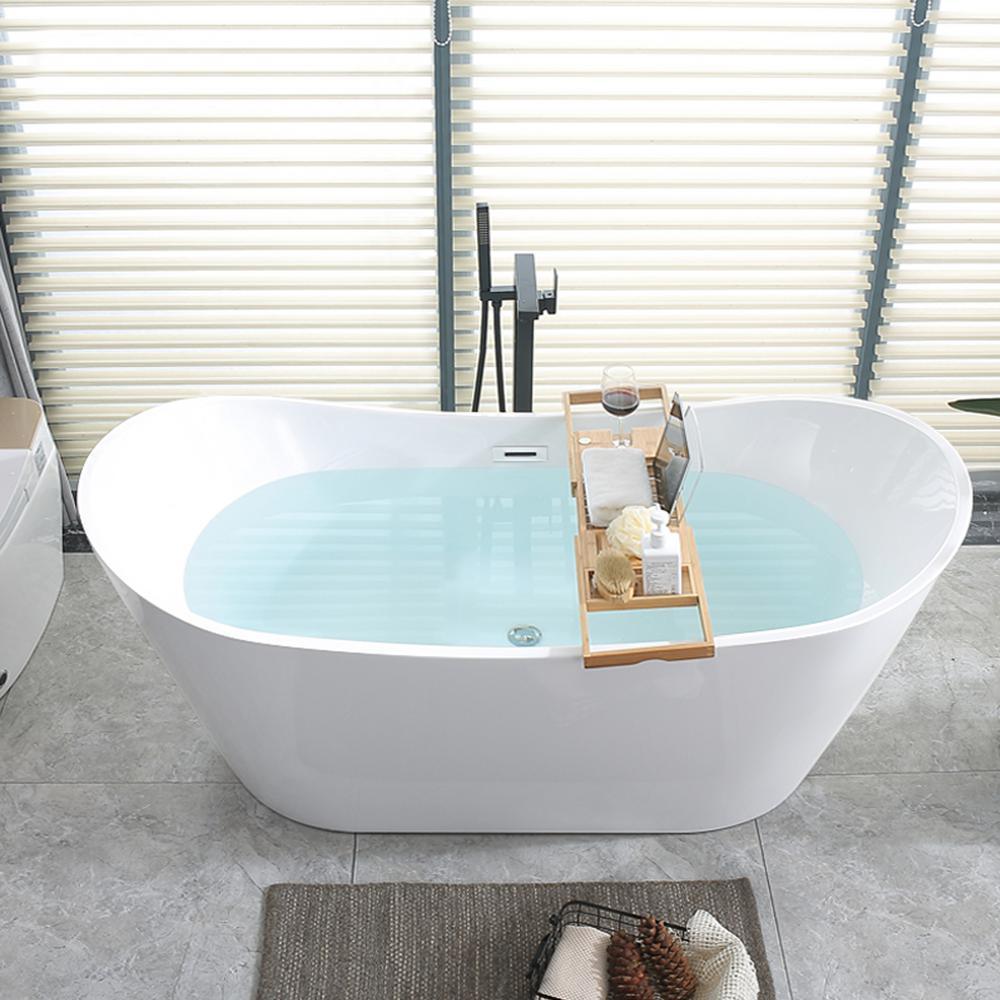 Mulhouse 71 in. Acrylic Flatbottom Freestanding Bathtub in White - Super Arbor
