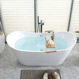 Mulhouse 71 in. Acrylic Flatbottom Freestanding Bathtub in White - Super Arbor
