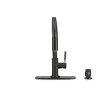 Delta Trask Matte Black Single-Handle Pull-Down Kitchen Faucet with Deck Plate and Soap Dispenser