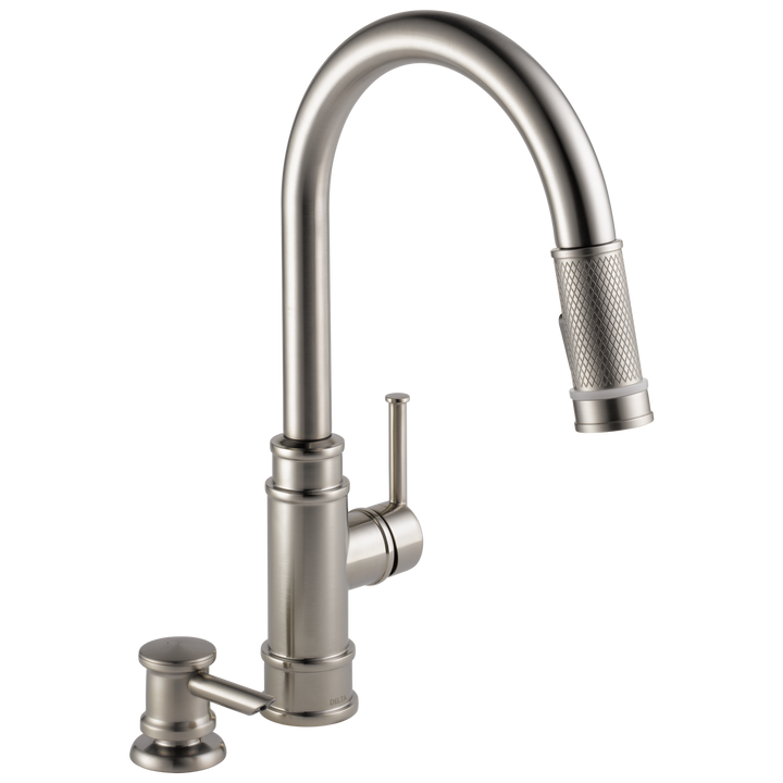 Delta Allentown Single-Handle Pull-Out Sprayer Kitchen Faucet with Soap Dispenser in Stainless